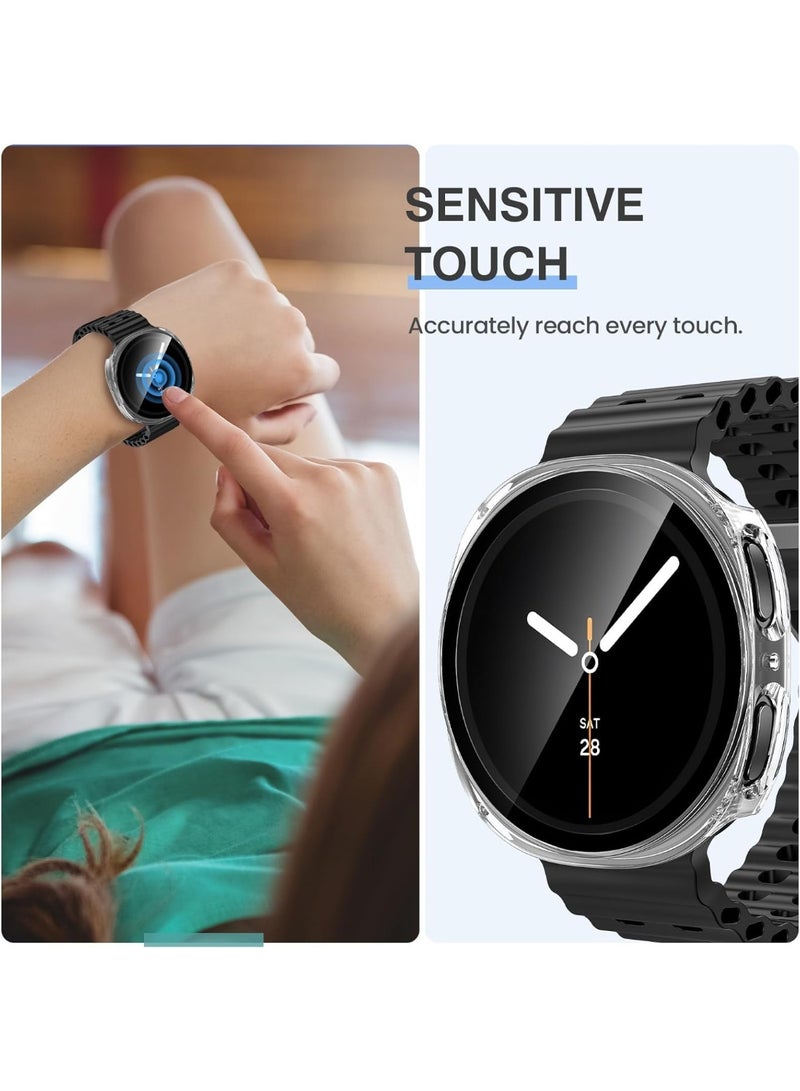 جراب واقي شاشة لساعة سامسونج جالاكسي ووتش 8 مقاس 40 مم مع زجاج مقوى، عبوة واحدة من غطاء حماية صلب من البولي كربونات لساعة جالاكسي ووتش 8 - مقاوم للضباب، سريع الاستجابة للمس (شفاف) - Image 2